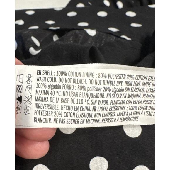 English Factory Womens Size XS Polka Dot Print Babydoll Mini Dress Pockets Retro - Picture 7 of 7